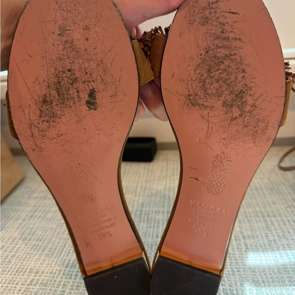 Aquazzura Tan Fringe wild thing Sandals - Picture 5 of 6